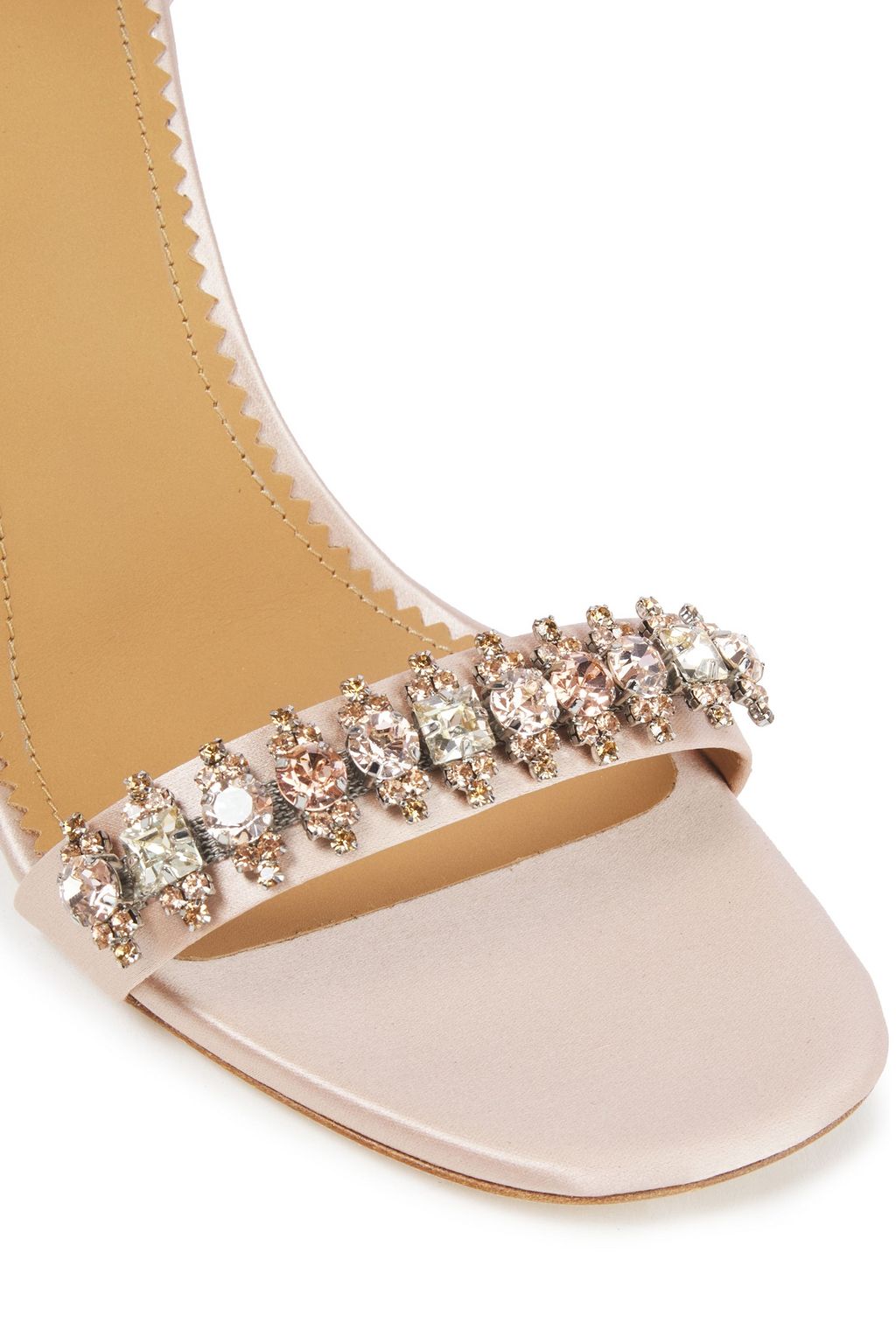 TORY BURCH Crystal-embellished satin sandals