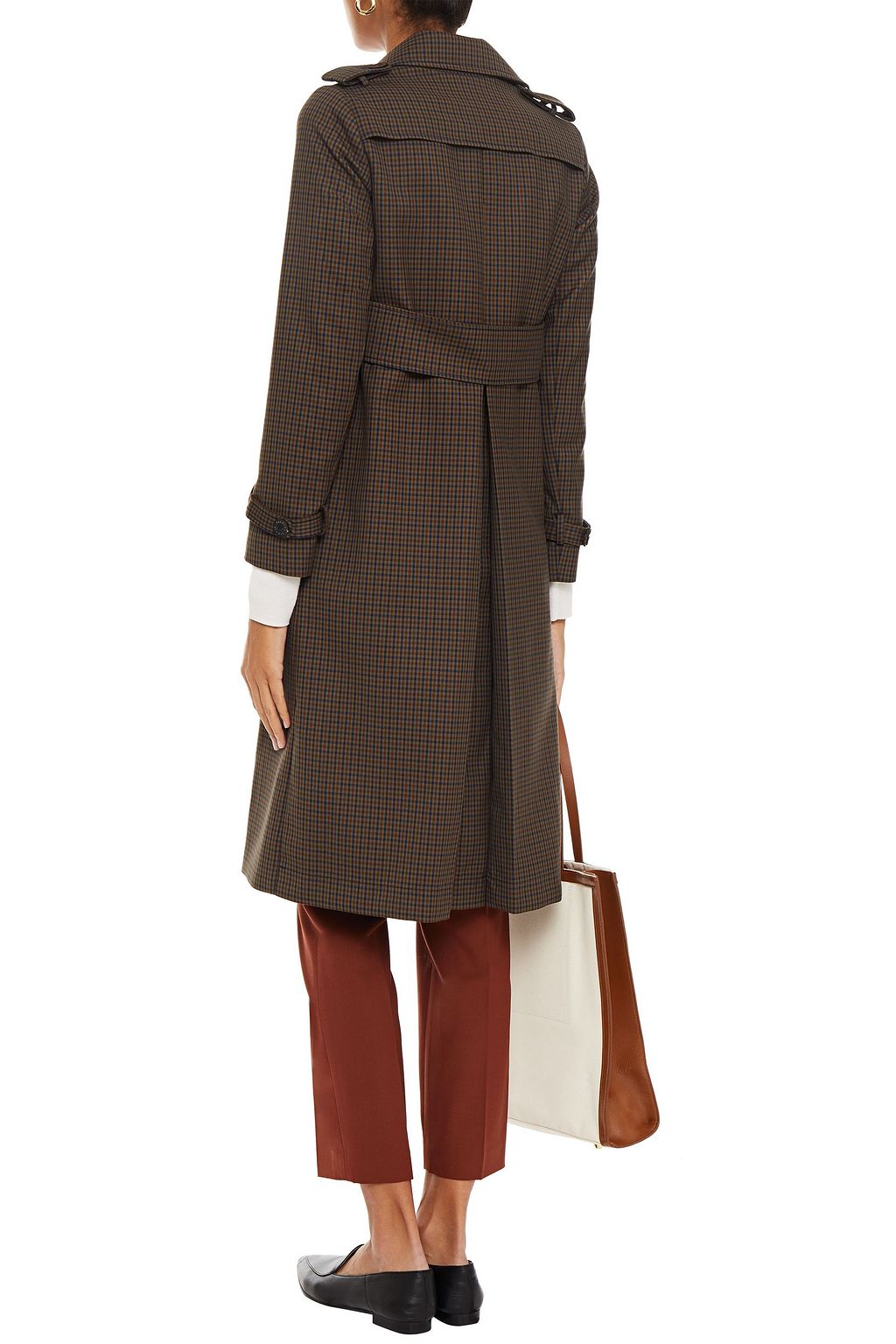 SANDRO Checked jacquard trench coat | THE OUTNET