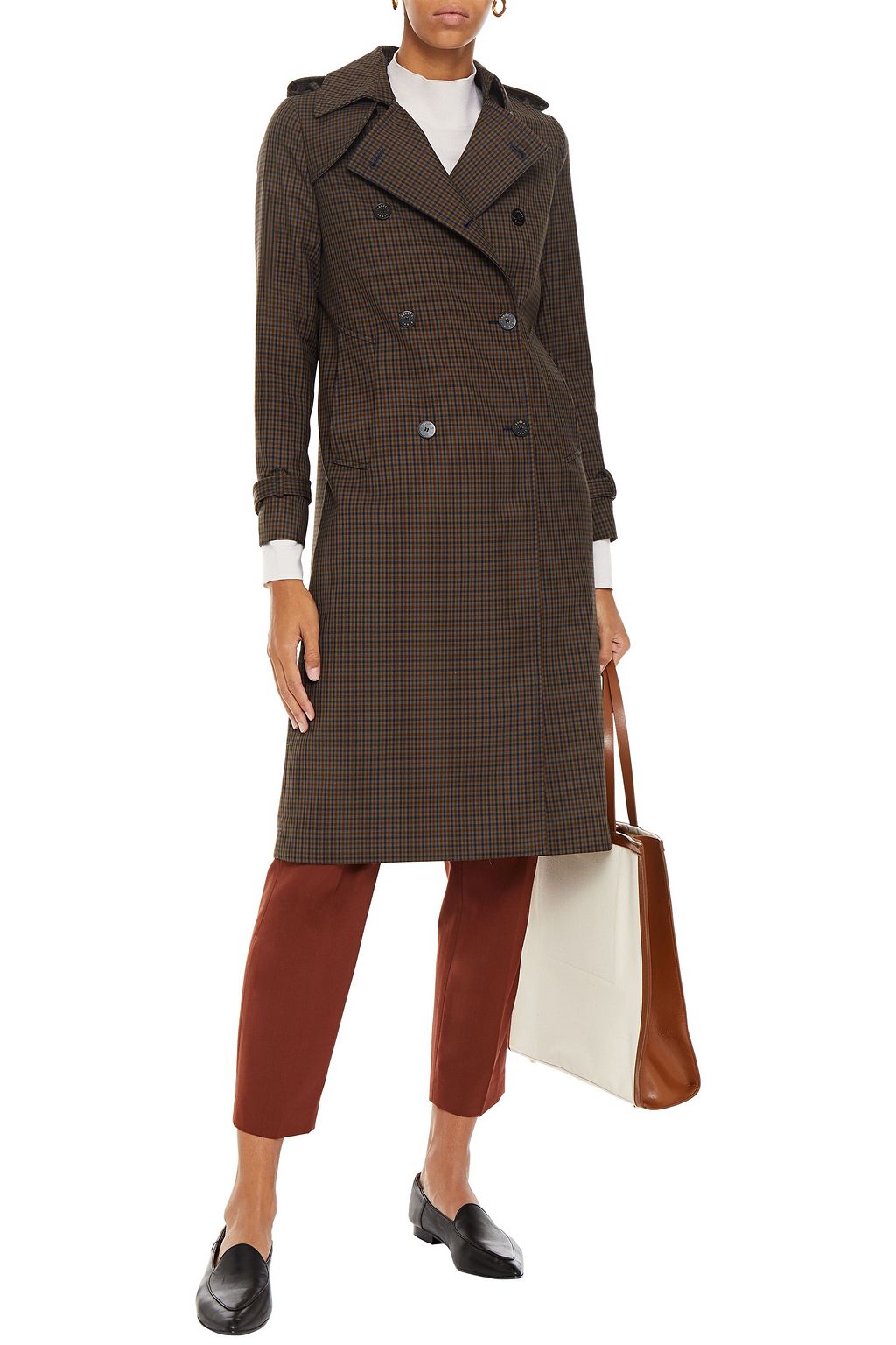 SANDRO Checked jacquard trench coat
