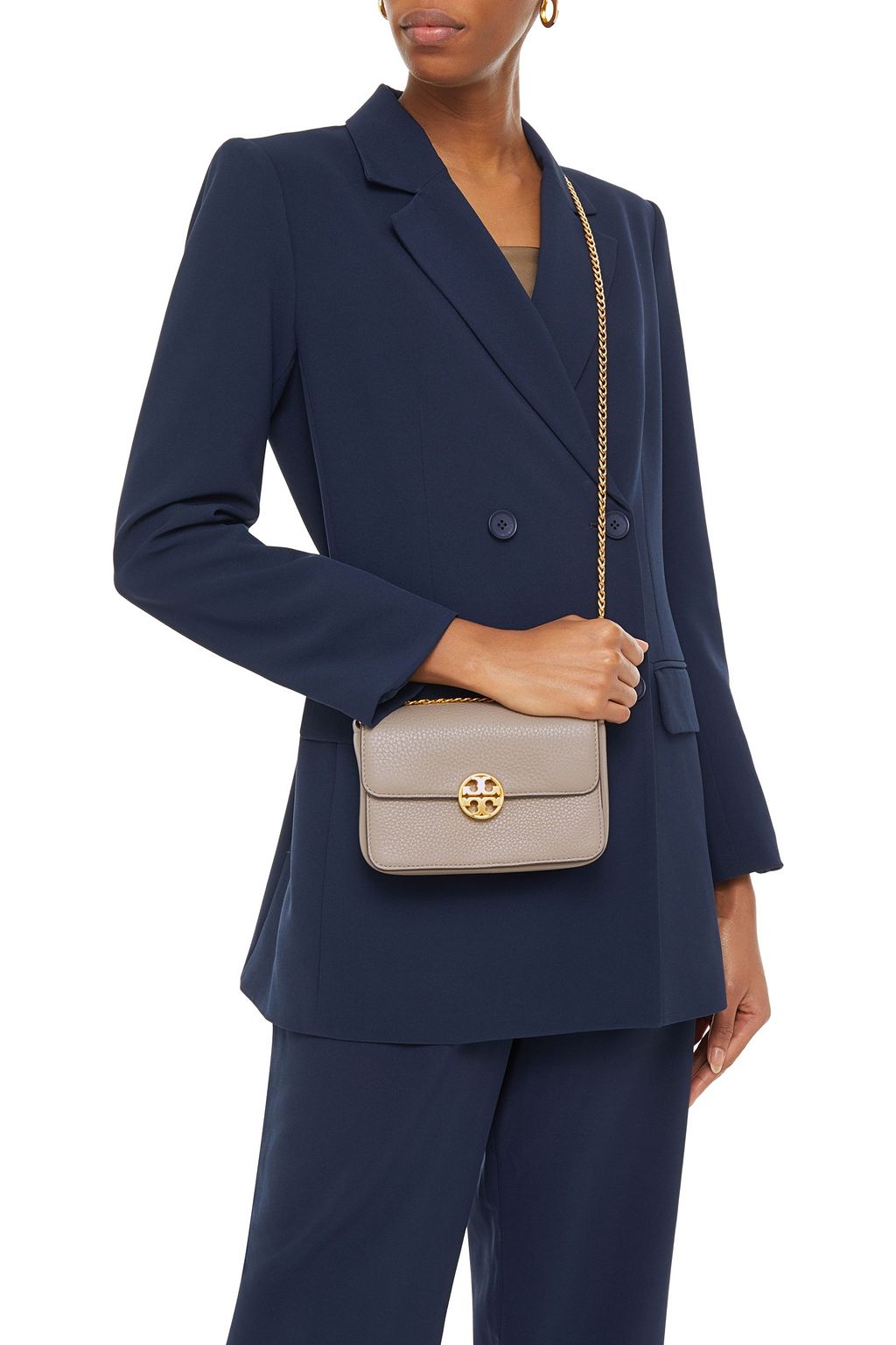 TORY BURCH Chelsea mini pebbled-leather shoulder bag