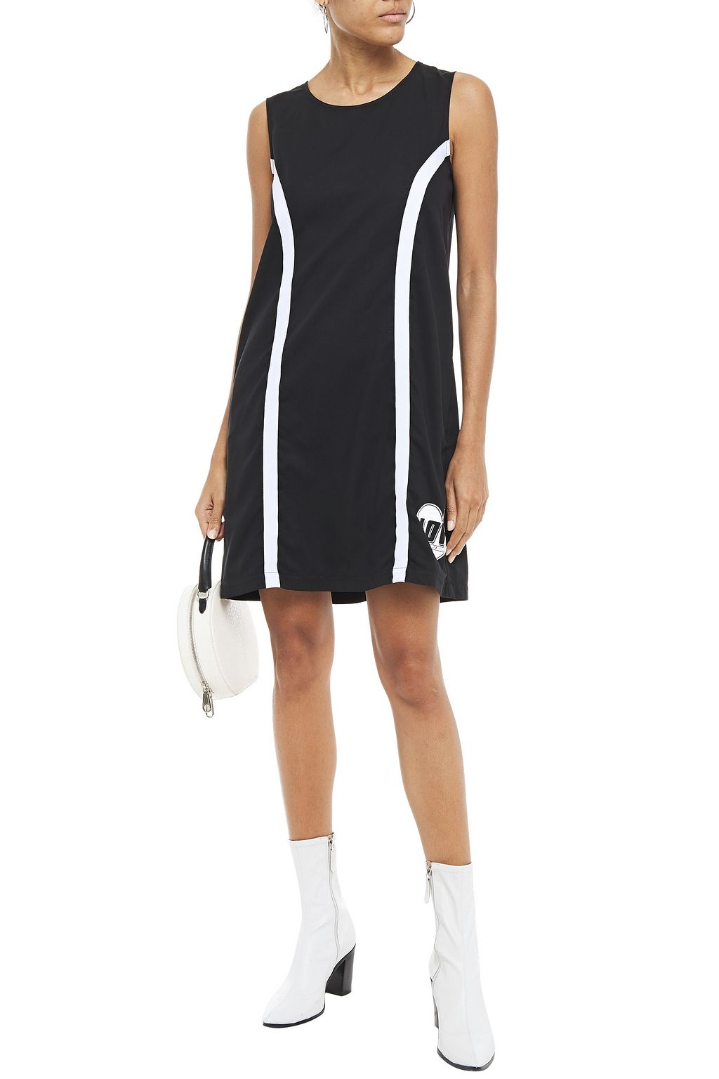 LOVE MOSCHINO Lyocell and cotton-blend twill mini dress