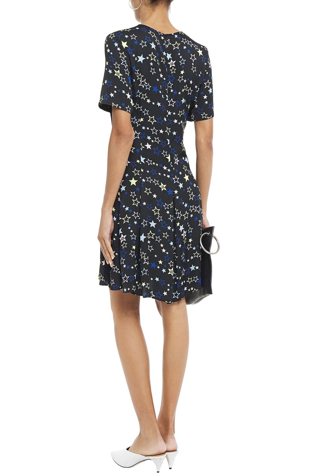 LOVE MOSCHINO Pleated printed twill dress