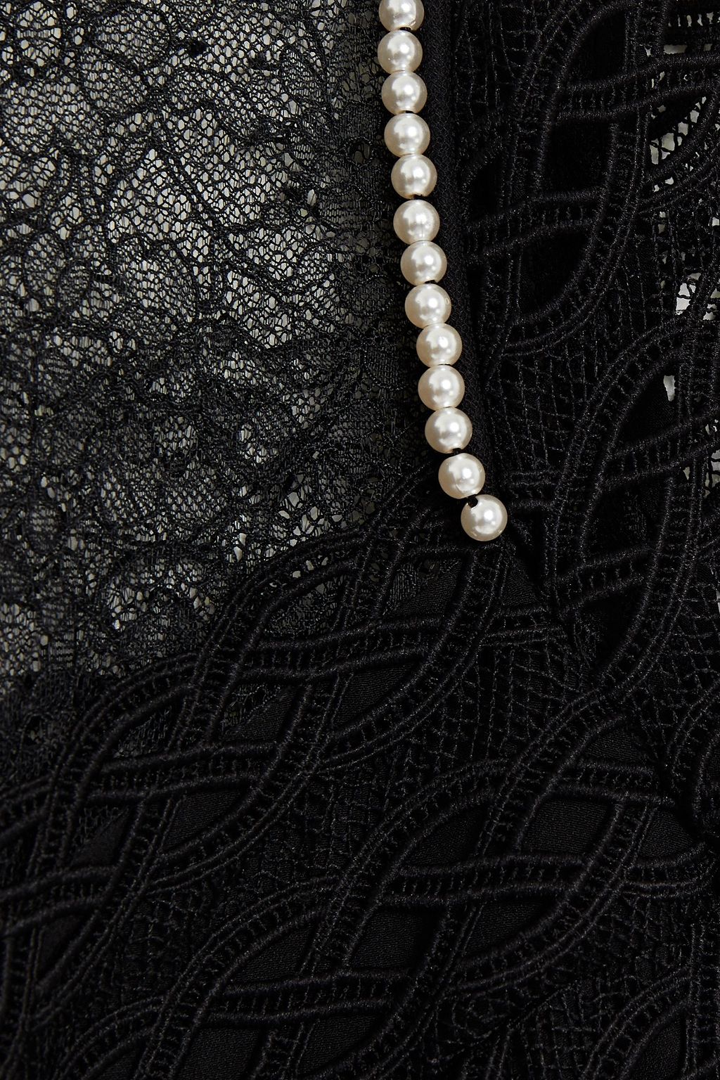 SANDRO Embellished paneled lace mini dress
