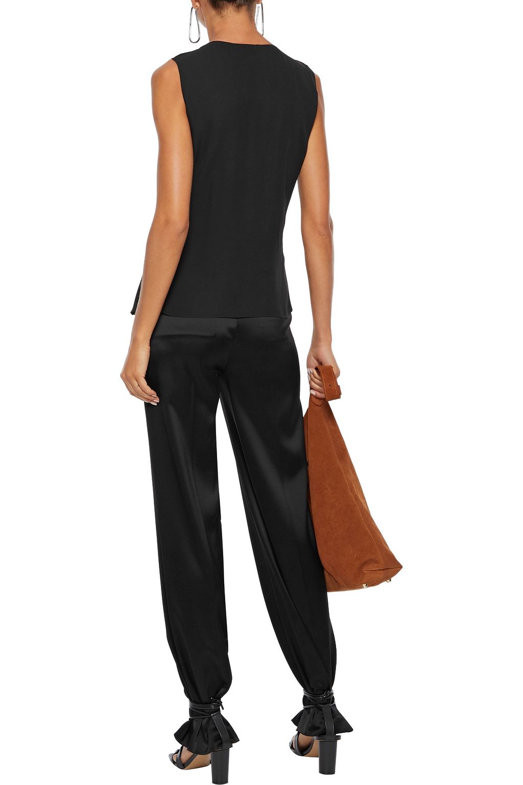 THEORY Wrap-effect draped silk crepe de chine top