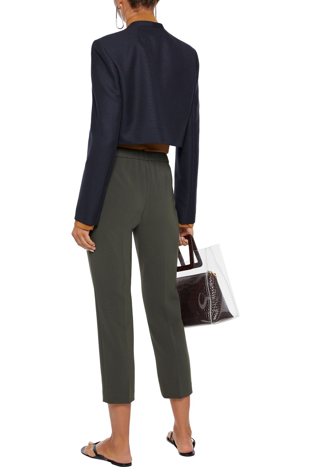 THEORY Cropped crepe slim-leg pants