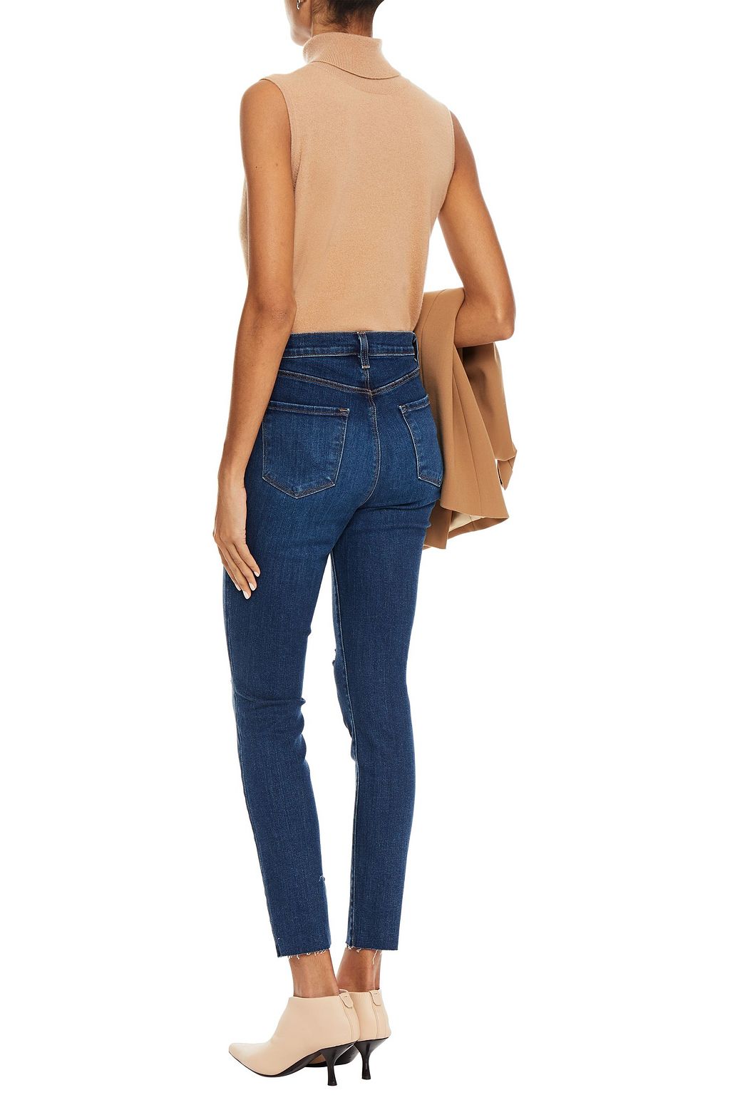 J BRAND Leena distressed high-rise skinny jeans