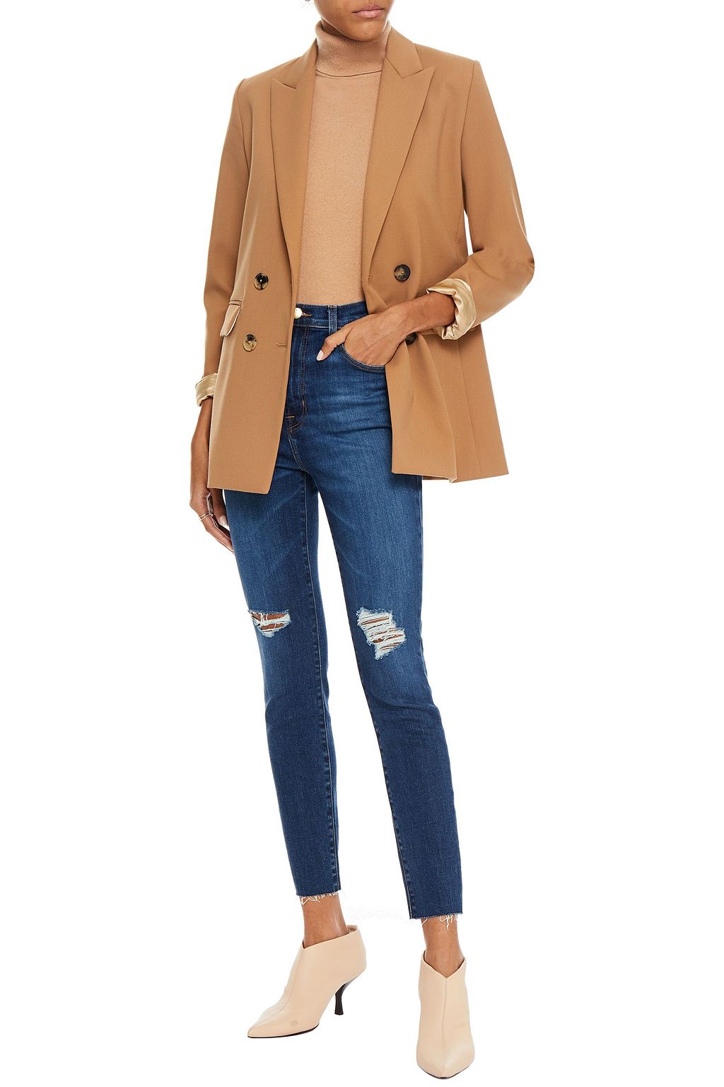 J BRAND Leena distressed high-rise skinny jeans