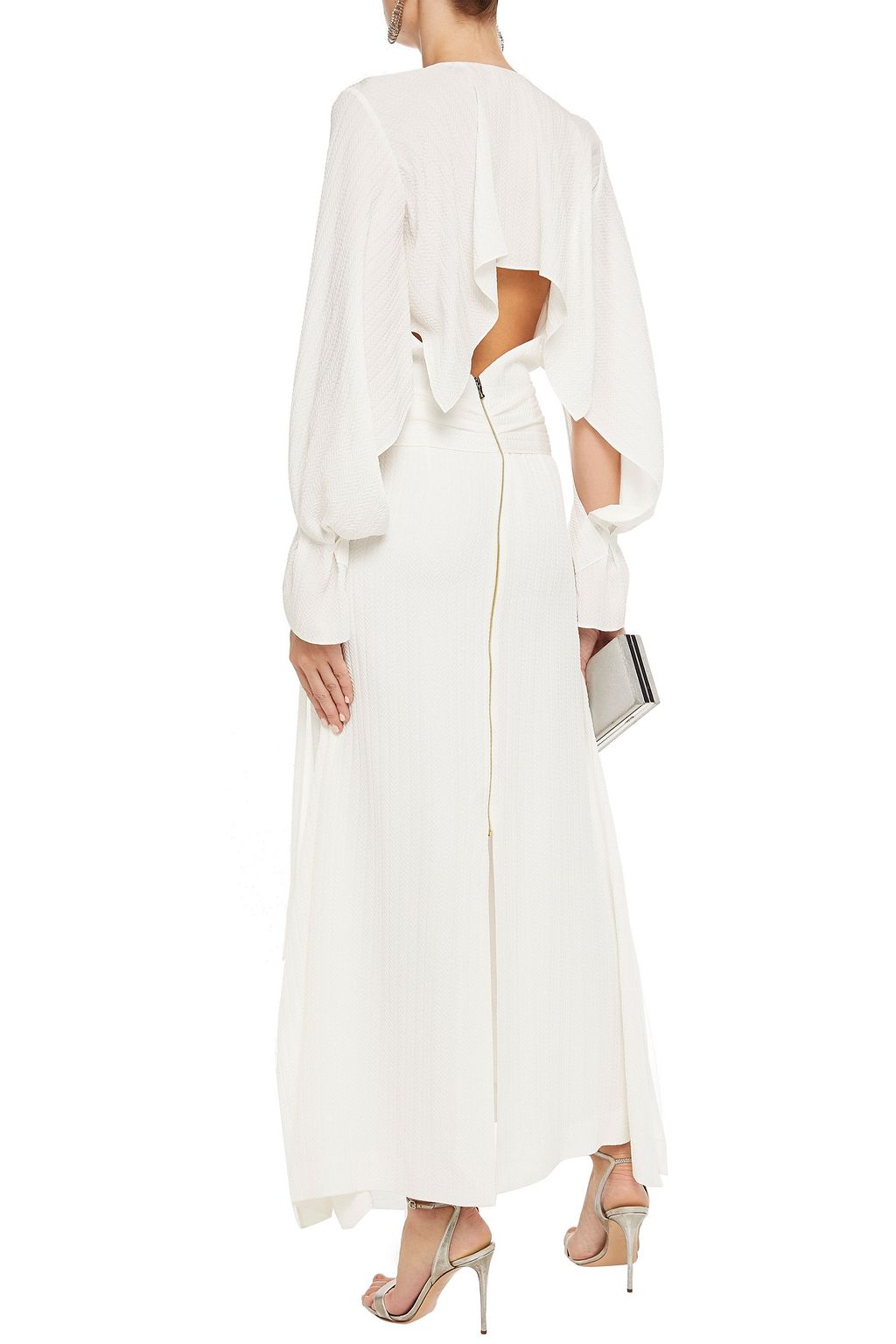 ROLAND MOURET Springbrooke cutout silk-jacquard maxi dress