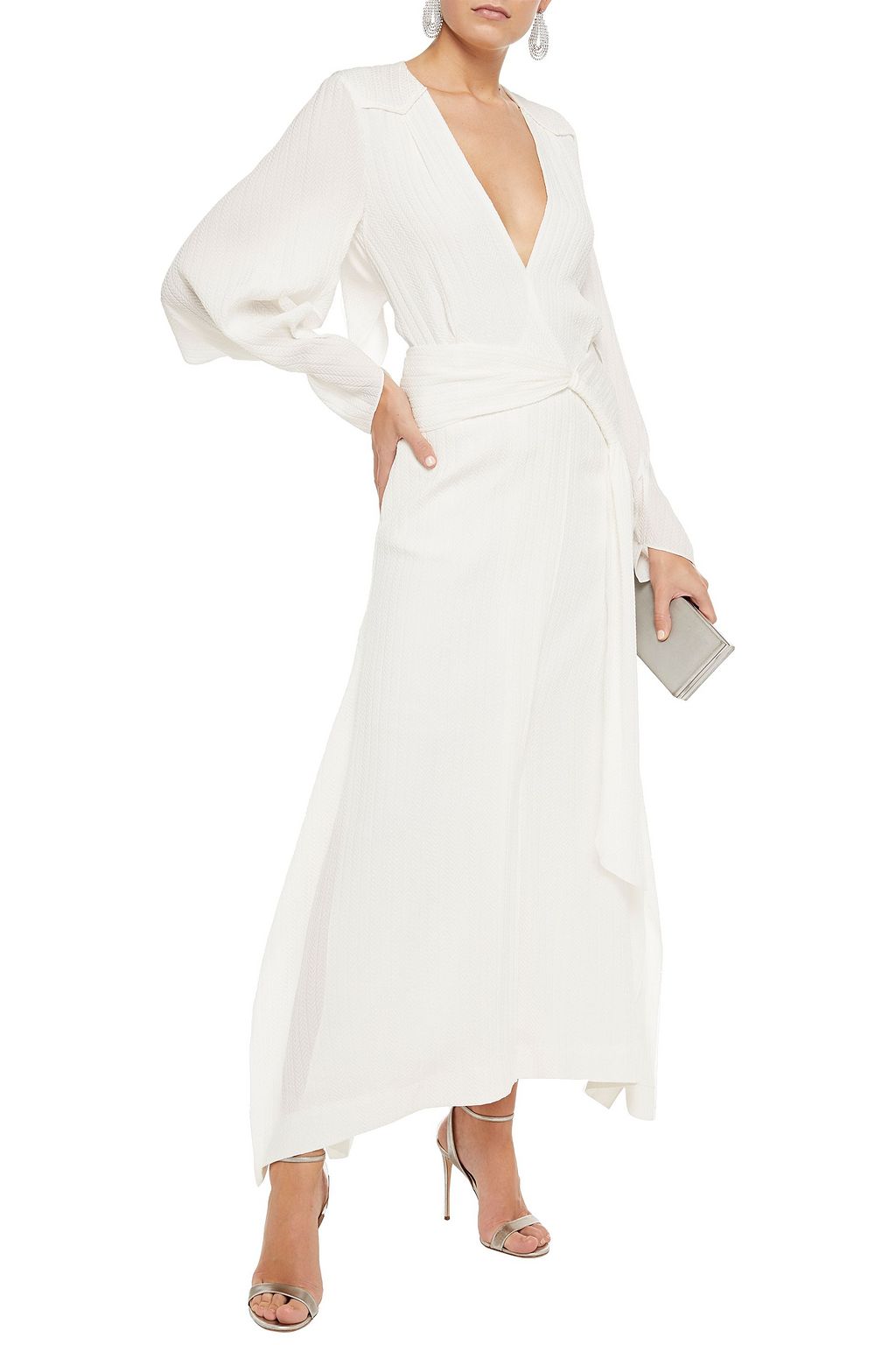 ROLAND MOURET Springbrooke cutout silk-jacquard maxi dress