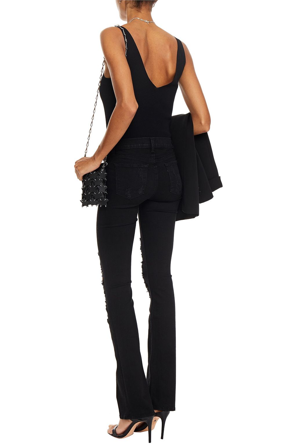 J BRAND Distressed mid-rise bootcut jeans
