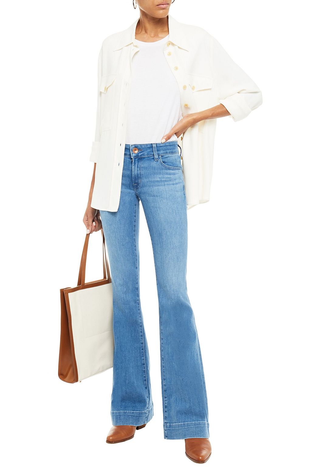 J BRAND Faded mid-rise flared jeans