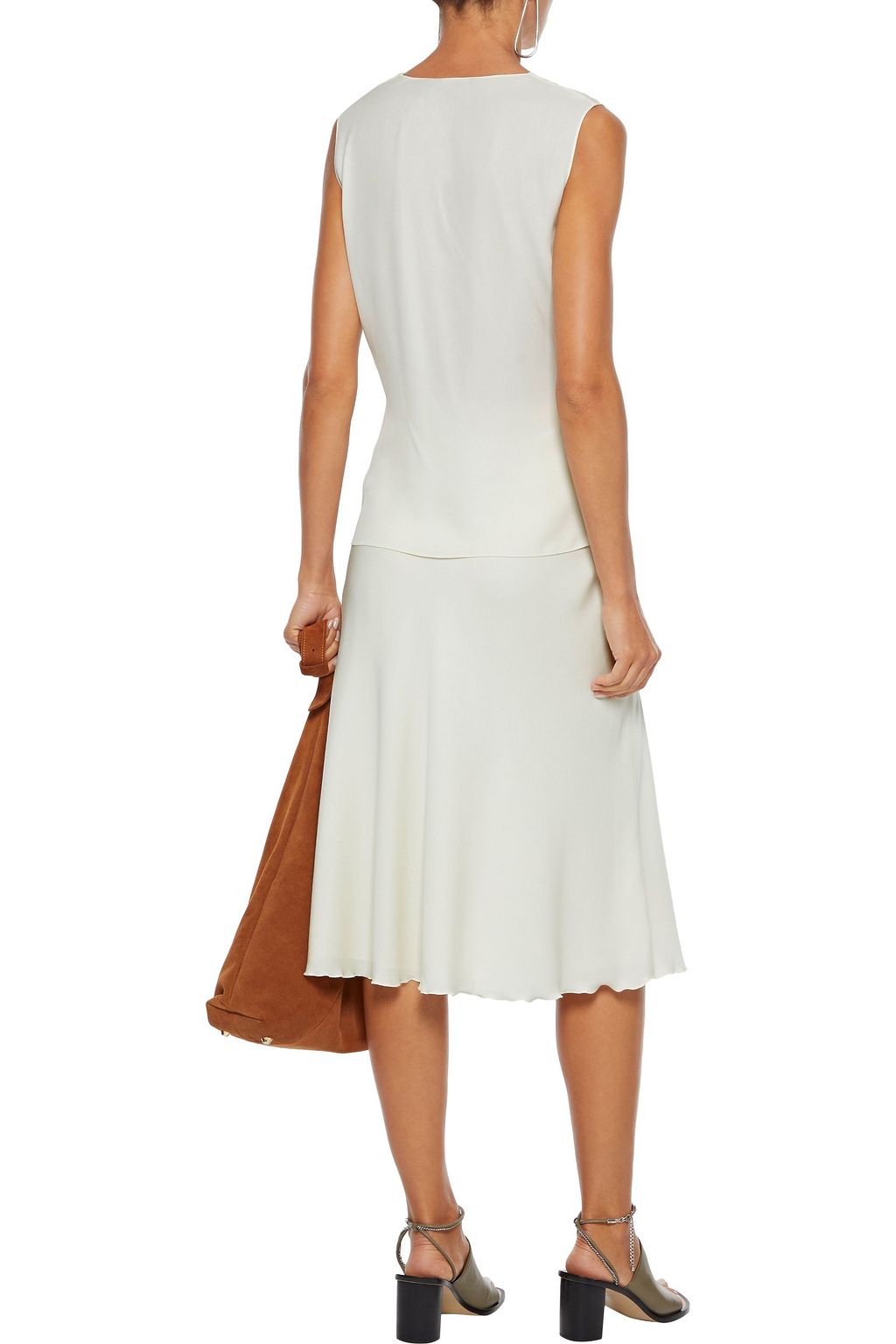 THEORY Wrap-effect draped silk crepe de chine top