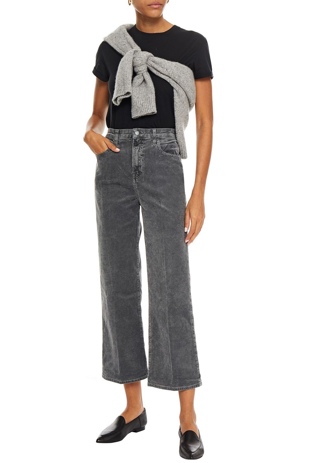 J BRAND Cotton-blend corduroy kick-flare pants