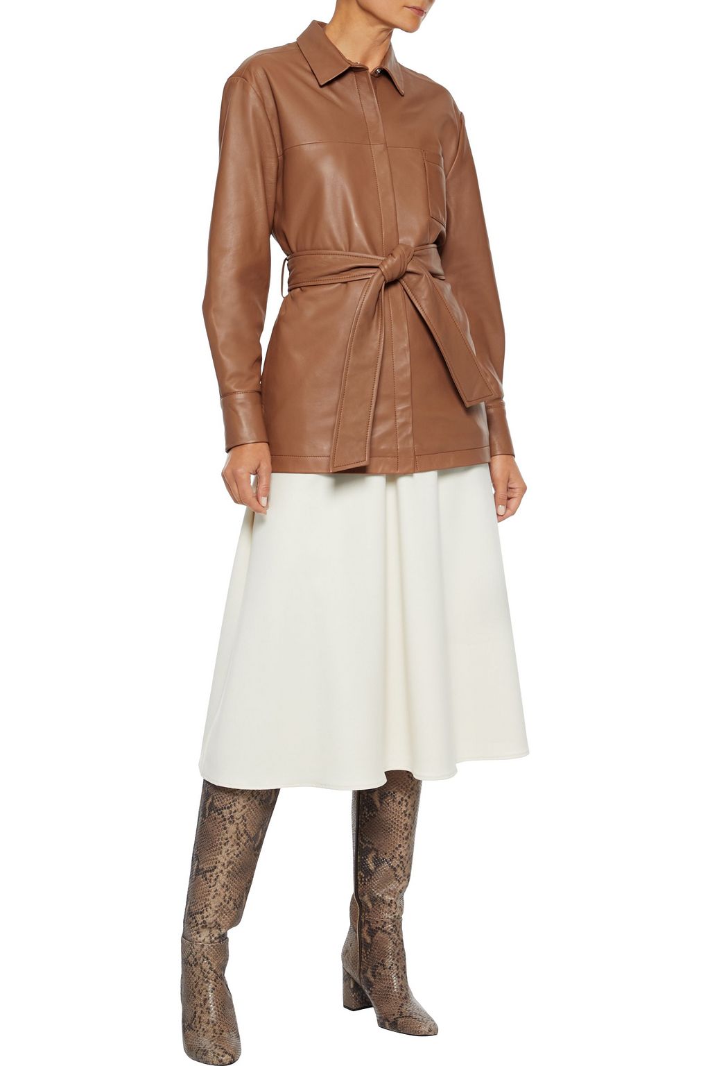 IRIS & INK Fatima belted leather jacket