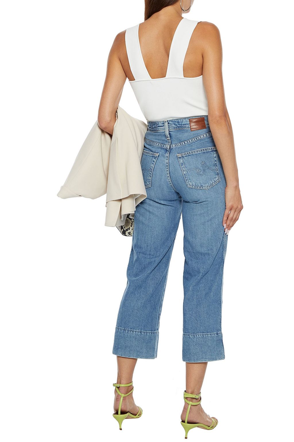 AG JEANS Etta cropped high-rise wide-leg jeans