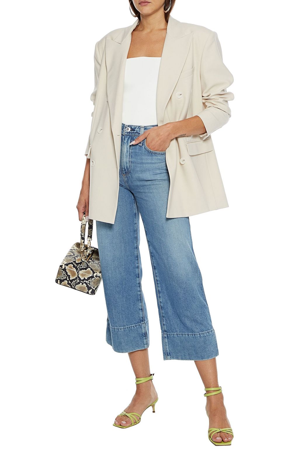 AG JEANS Etta cropped high-rise wide-leg jeans