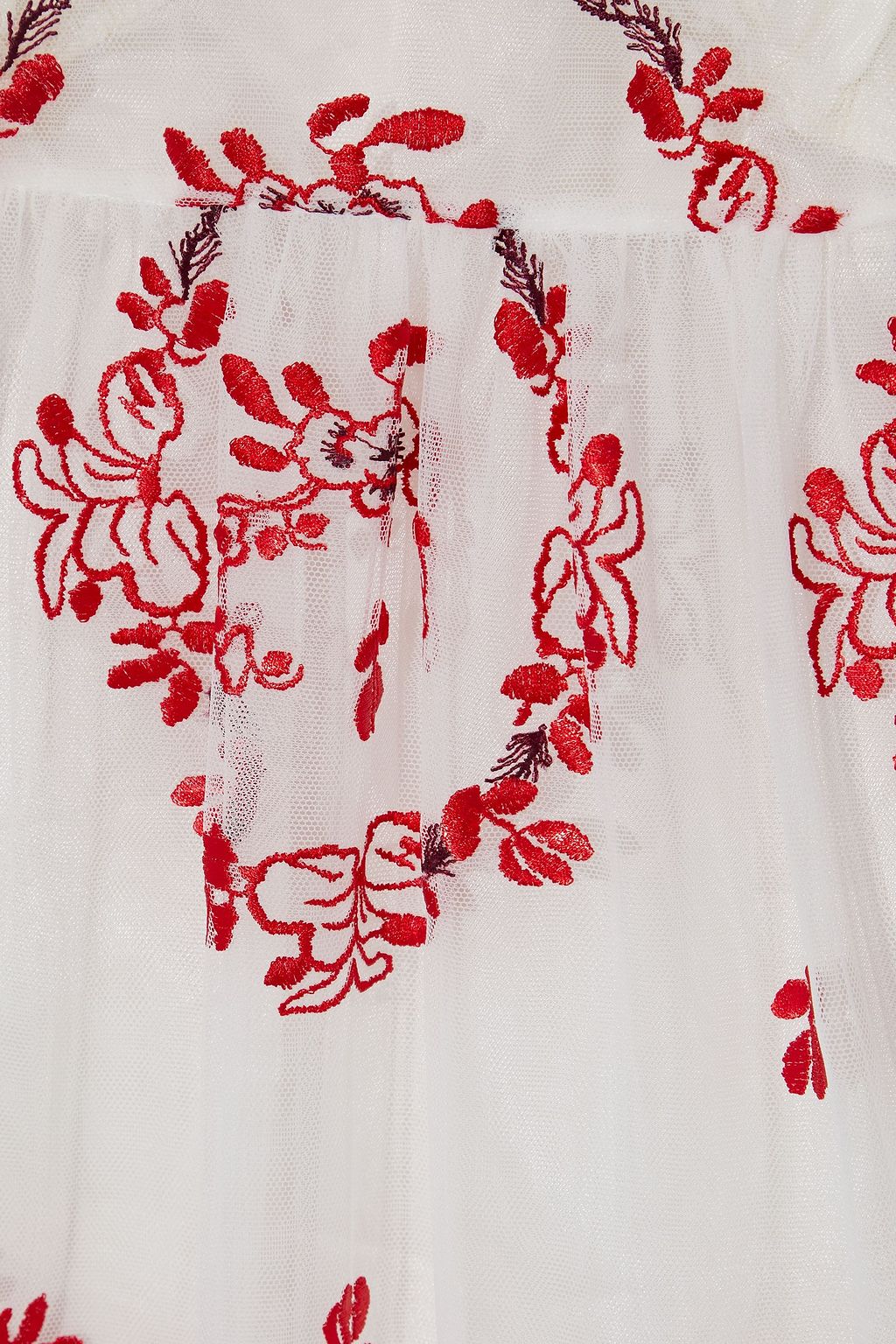 SIMONE ROCHA Pintucked embroidered tulle midi dress