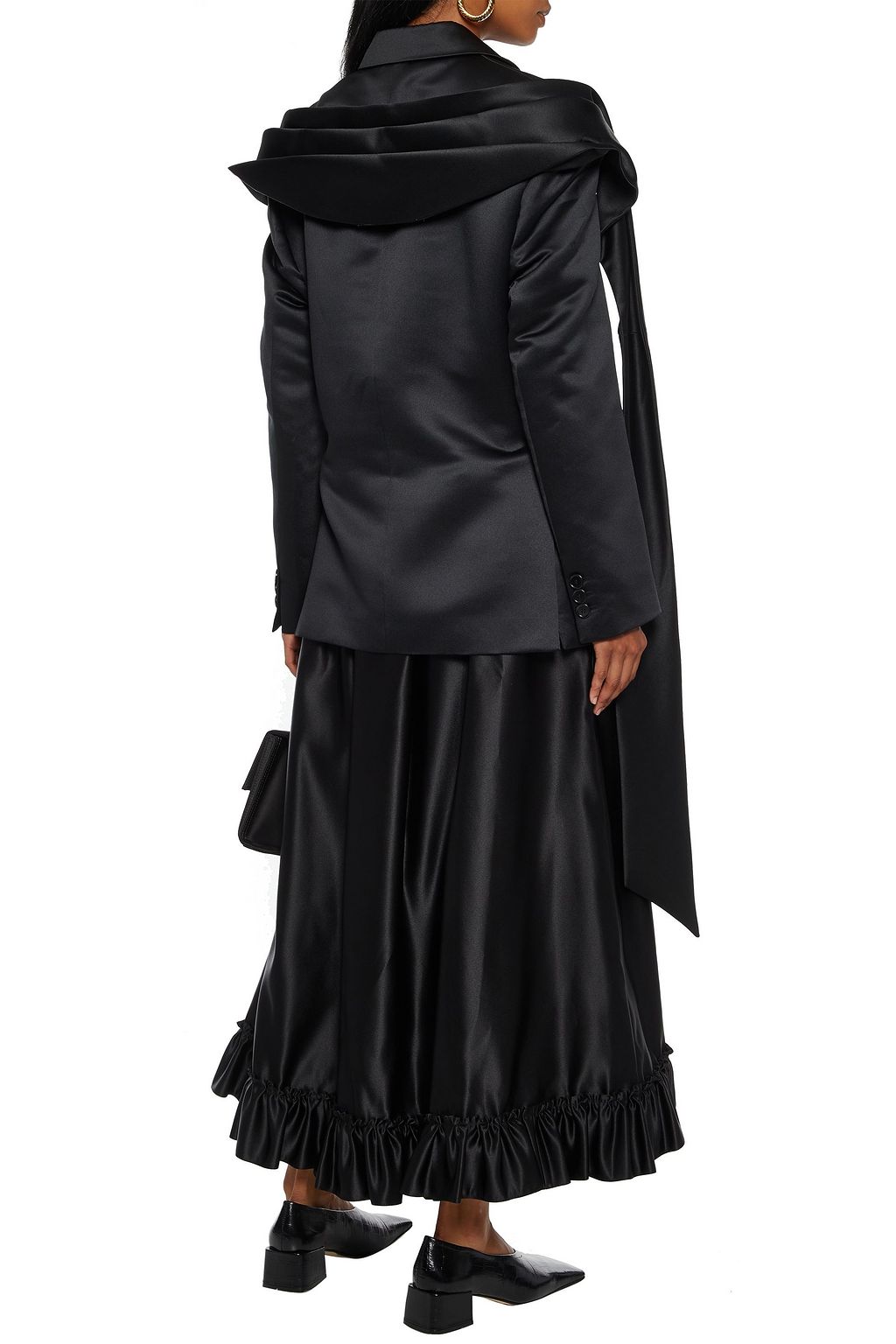 SIMONE ROCHA Double-breasted draped satin blazer