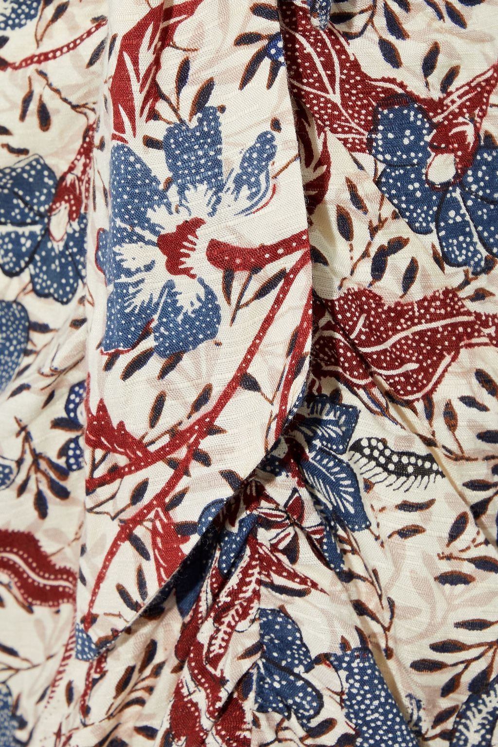 WALTER BAKER Julianna wrap-effect printed slub gauze skirt