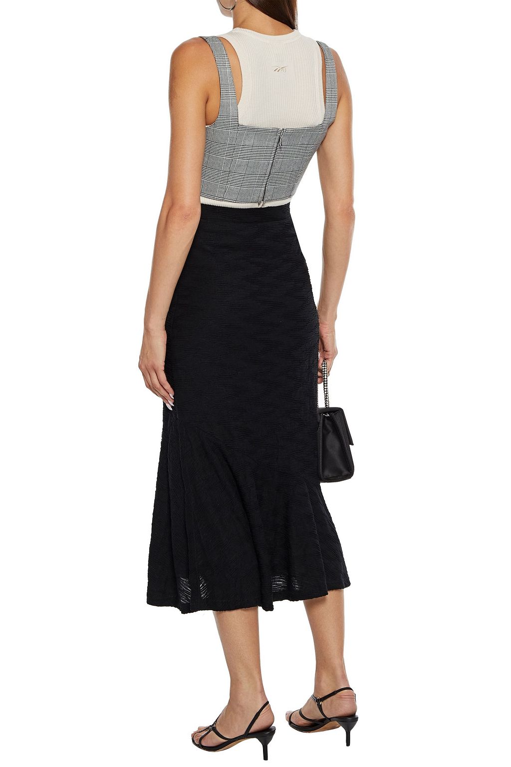 WALTER BAKER Joy cloqué midi skirt
