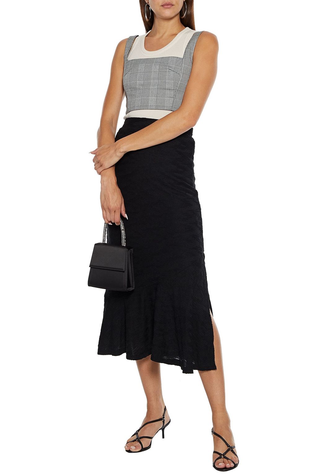 WALTER BAKER Joy cloqué midi skirt