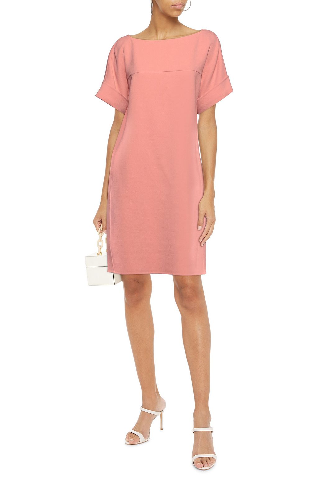 OSCAR DE LA RENTA Knotted wool-blend crepe dress