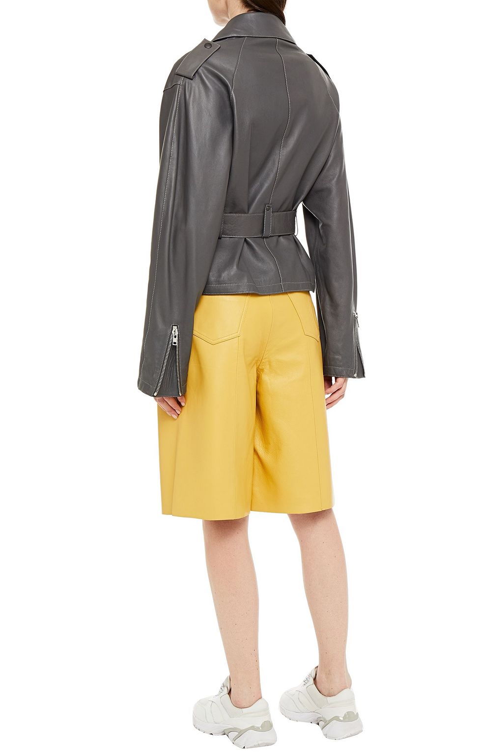 MAISON MARGIELA Belted leather biker jacket