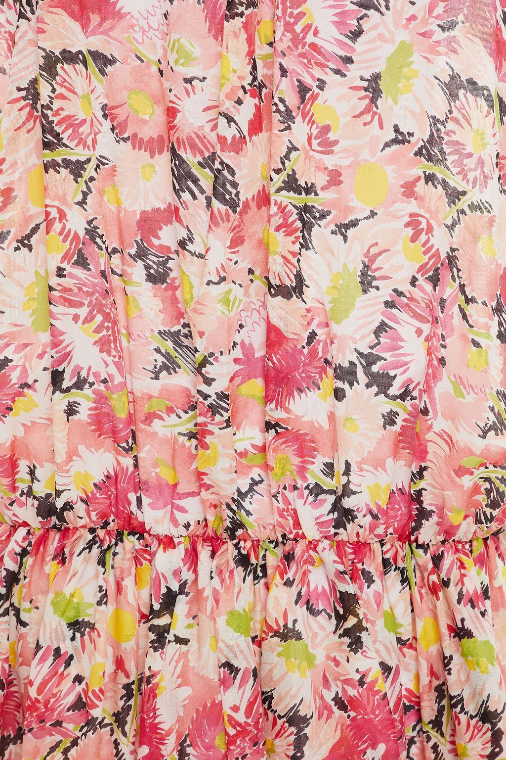 STELLA MCCARTNEY Ruffle-trimmed floral-print cotton mini dress