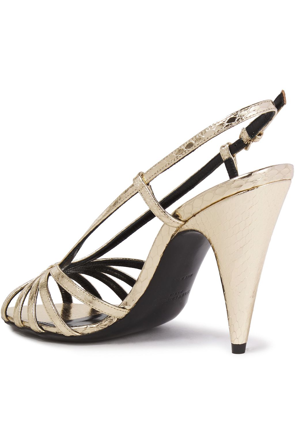 SAINT LAURENT Metallic ayers slingback sandals