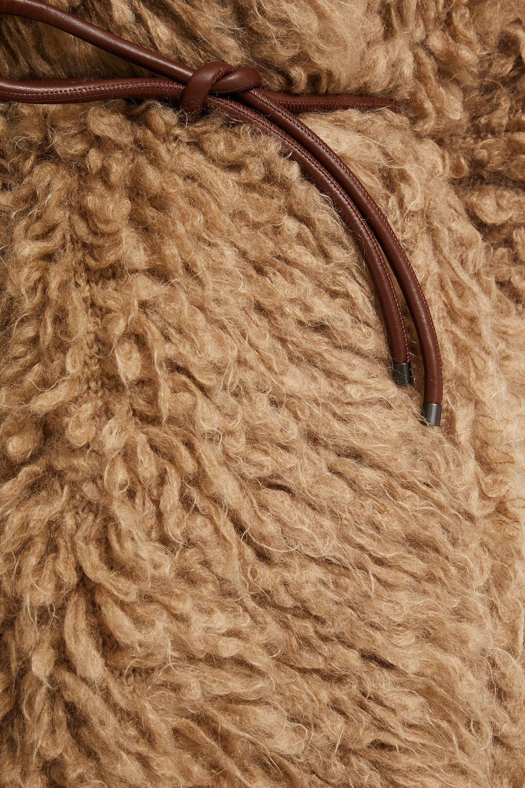 BRUNELLO CUCINELLI ベルト付き モヘア混ブークレニット コート