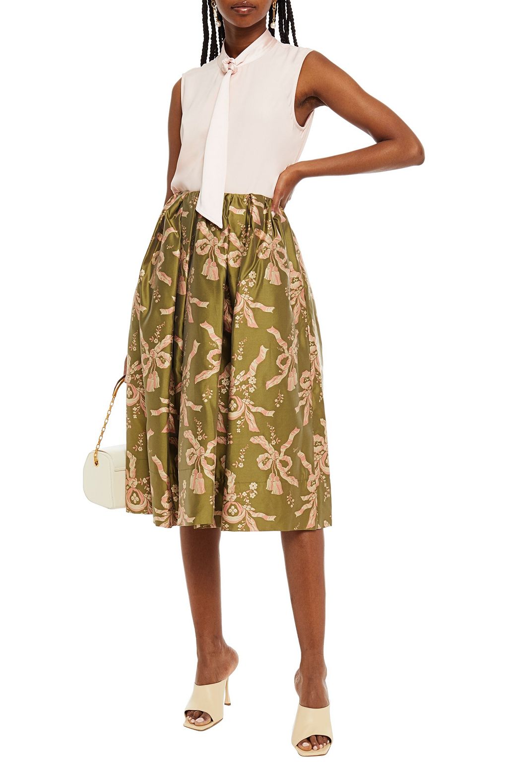 SIMONE ROCHA Pleated jacquard skirt