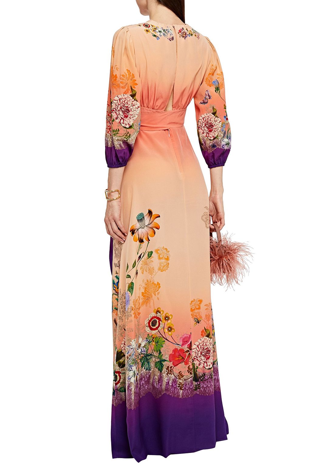 ETRO Gathered floral-print silk crepe de chine maxi dress