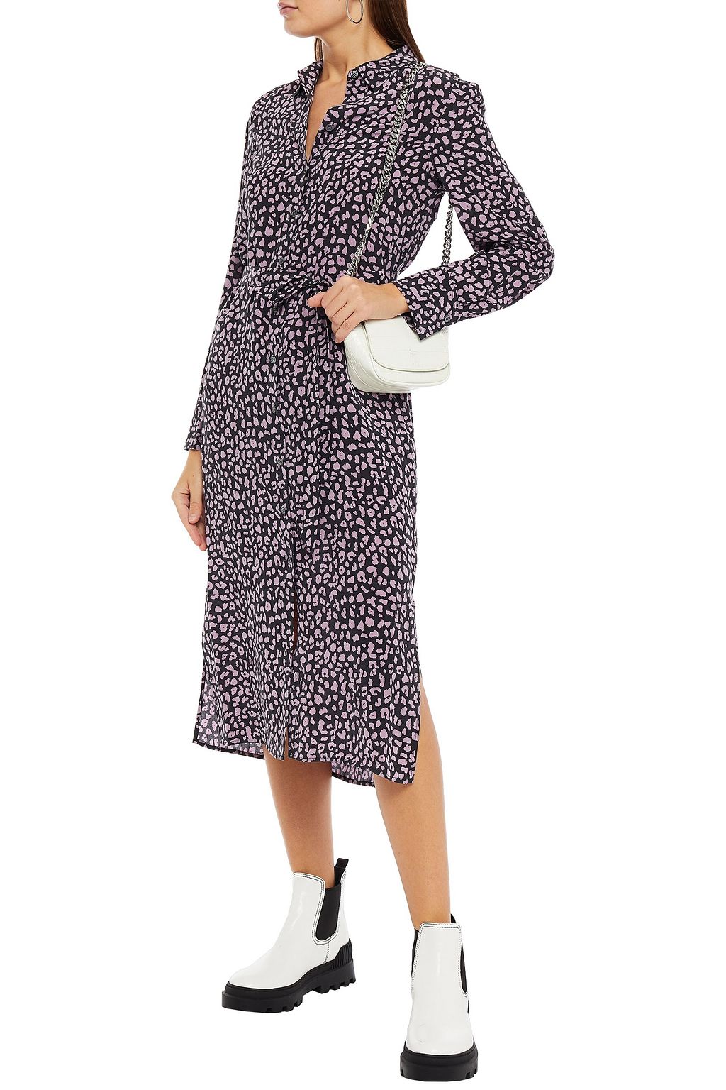 EQUIPMENT Rosalee belted leopard-print washed-silk midi dress