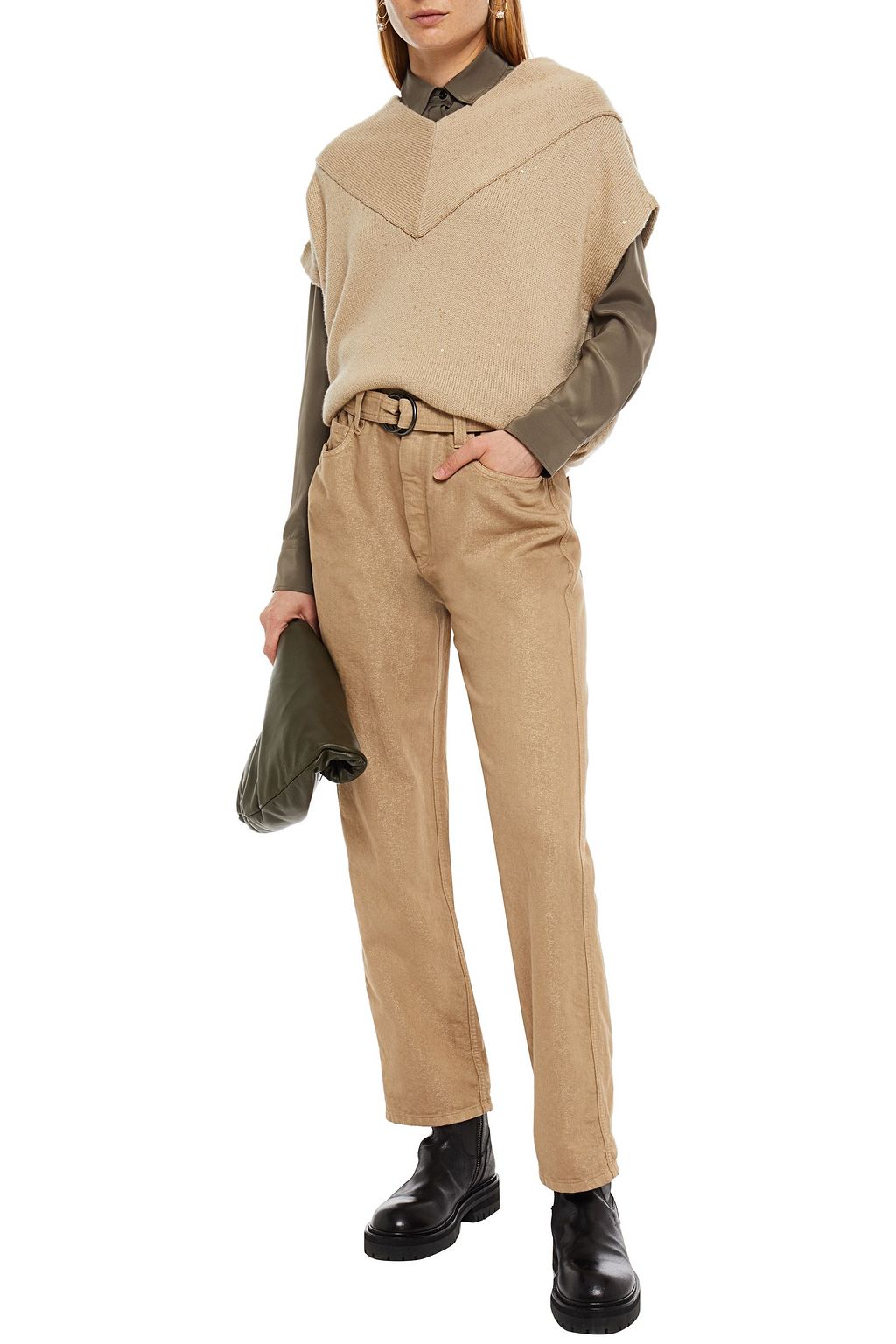 BRUNELLO CUCINELLI Pullover aus einer Kaschmir-Seidenmischung mit Pailletten