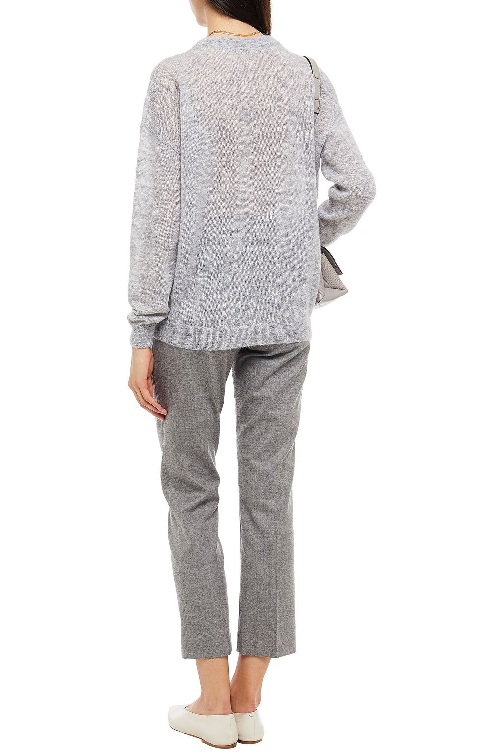 BRUNELLO CUCINELLI Embellished mélange knitted sweater