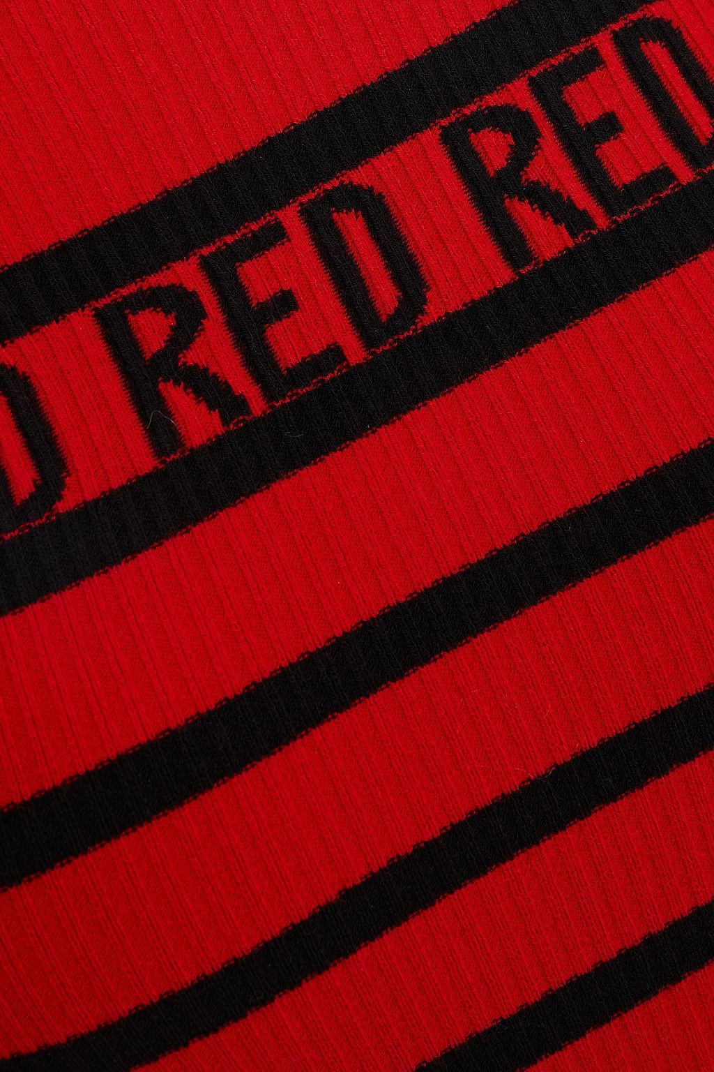 REDVALENTINO Ribbed striped intarsia-knit sweater