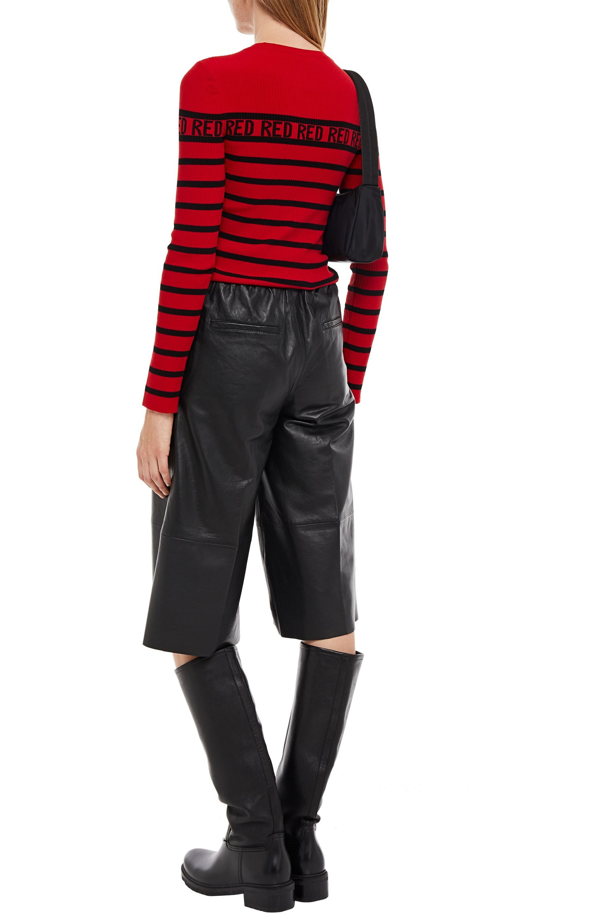 REDValentino Ribbed striped intarsia-knit sweater