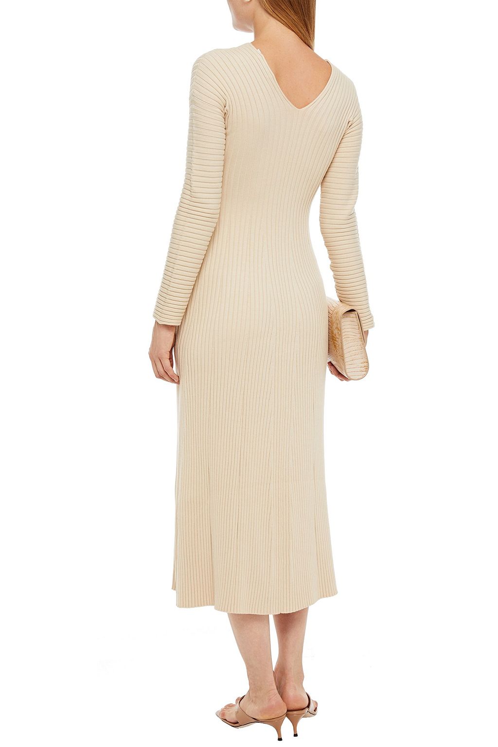 AMUR Ribbed-knit midi dress