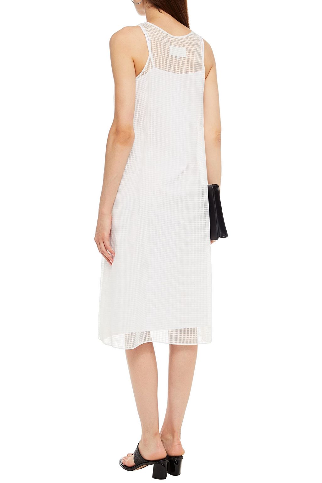 MAISON MARGIELA Wrap-effect gingham organza midi dress