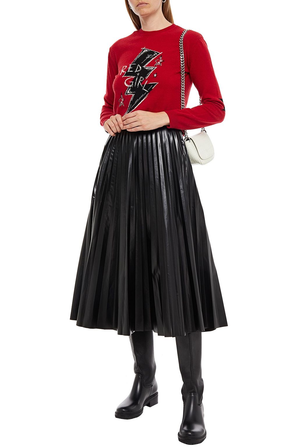 REDVALENTINO Intarsia-knit sweater
