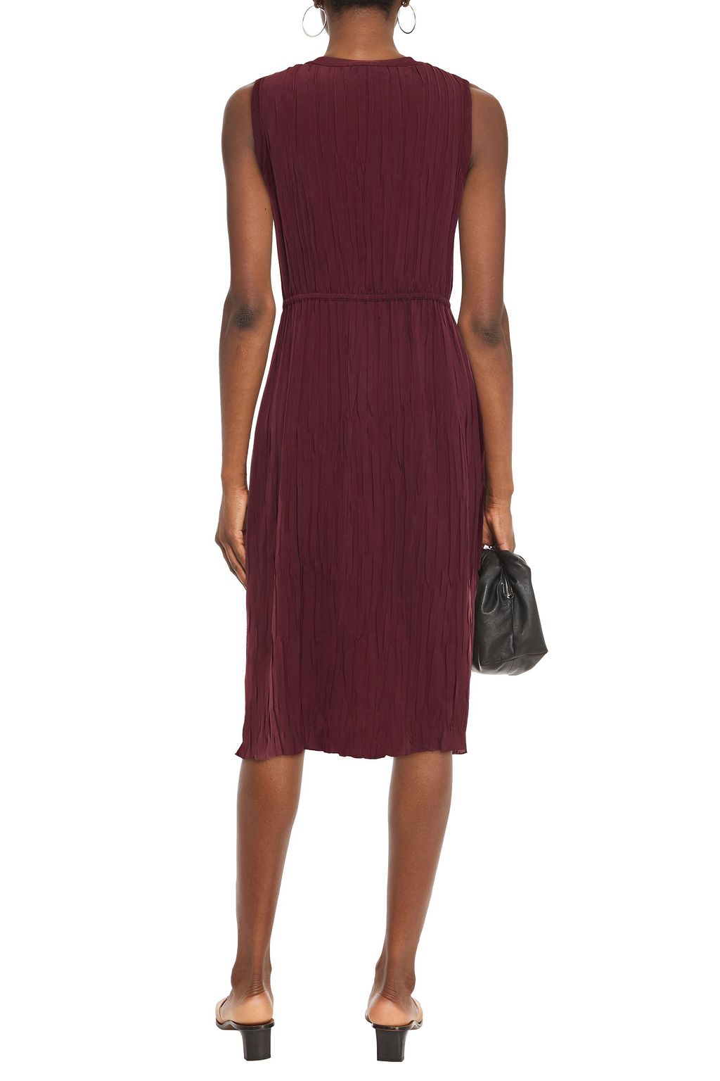 THEORY Pleated charmeuse midi dress