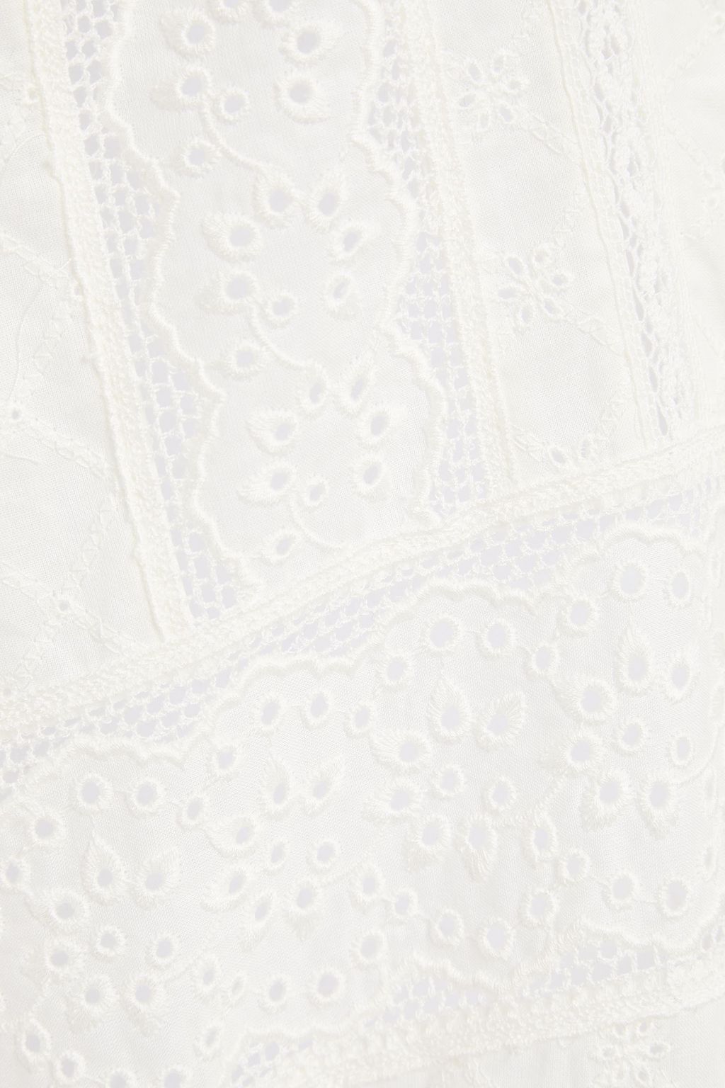 COACH Lace-trimmed broderie anglaise cotton top