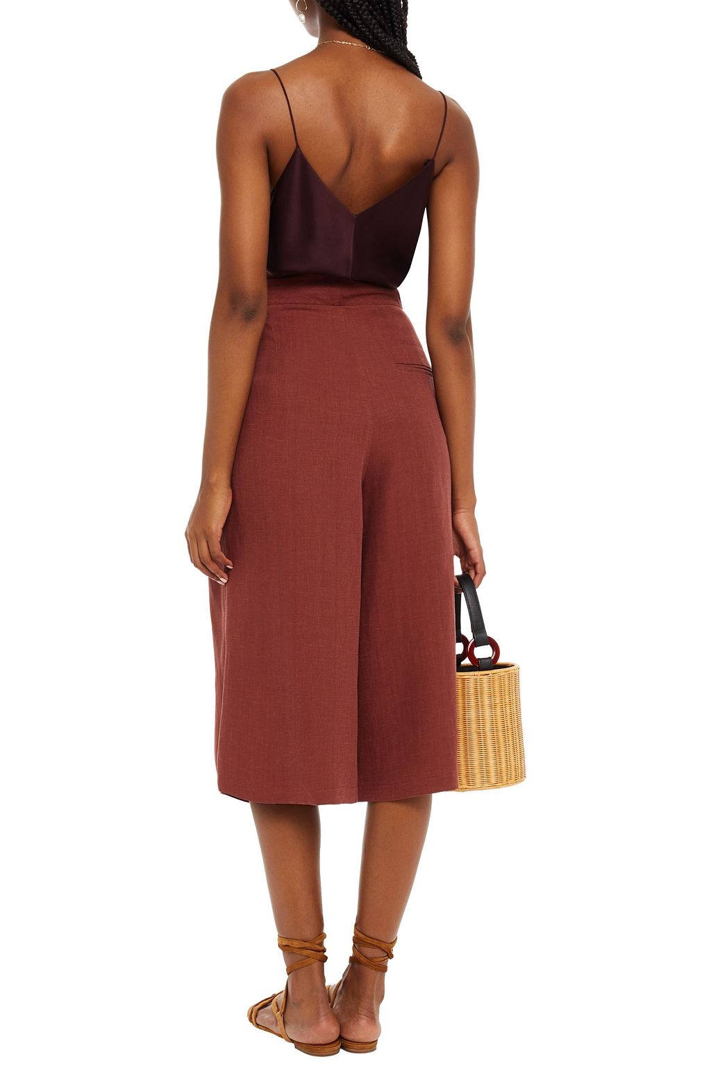LE KASHA Pleated linen culottes