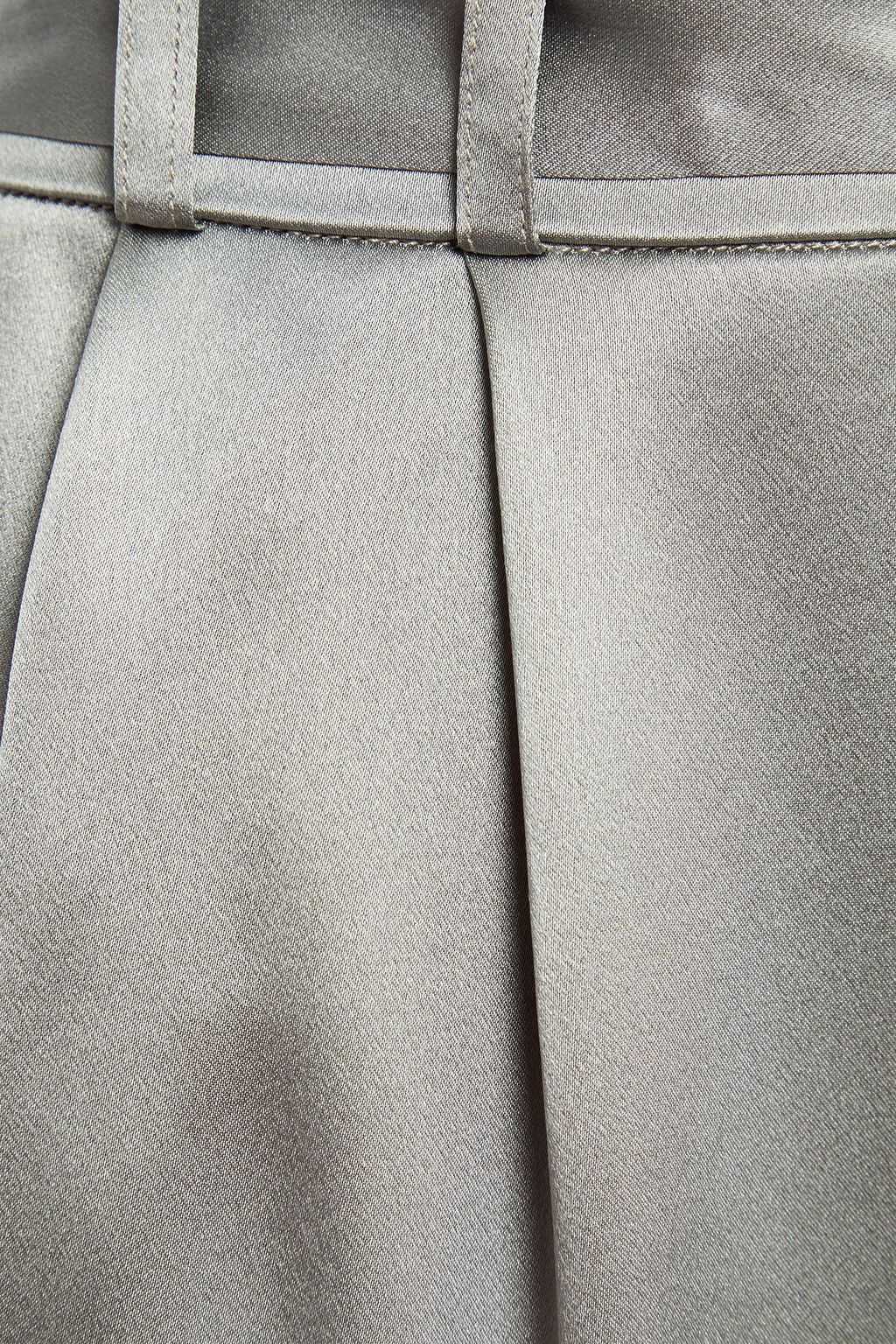 LE KASHA Belted silk-satin culottes