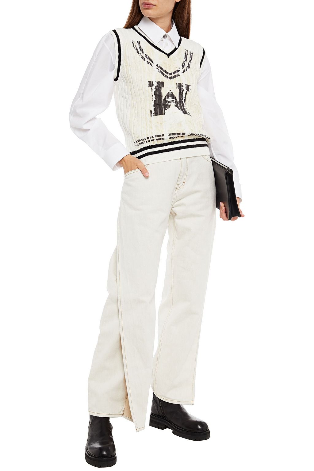 MAISON MARGIELA Layered high-rise straight-leg jeans