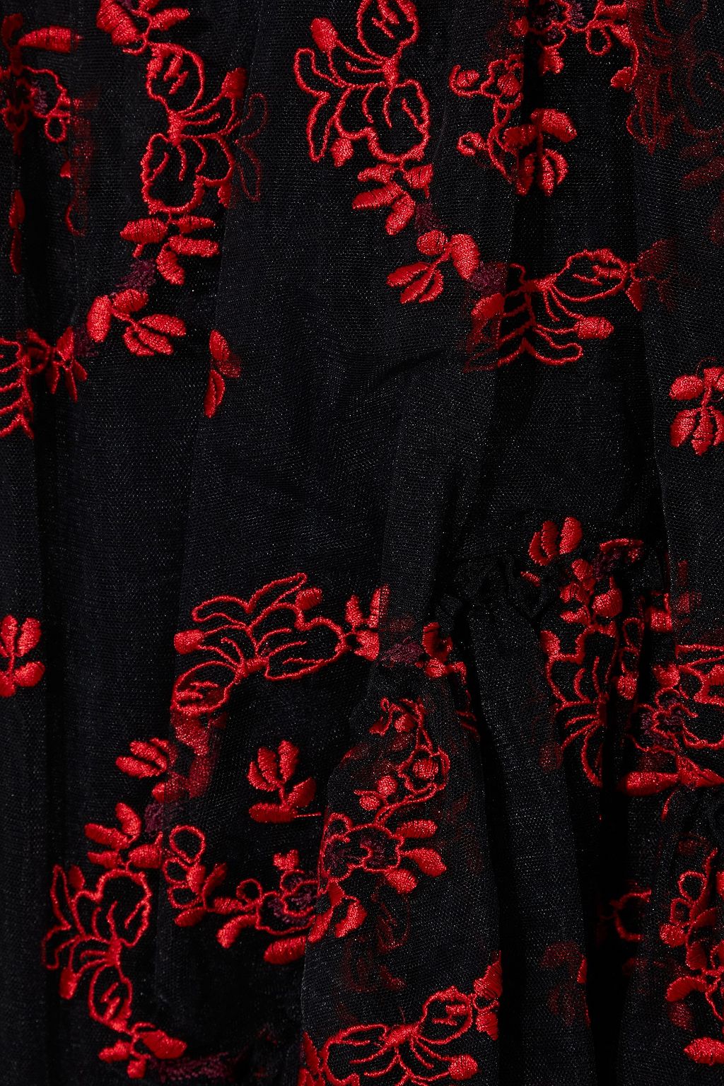 SIMONE ROCHA Cutout ruffled embroidered tulle midi skirt