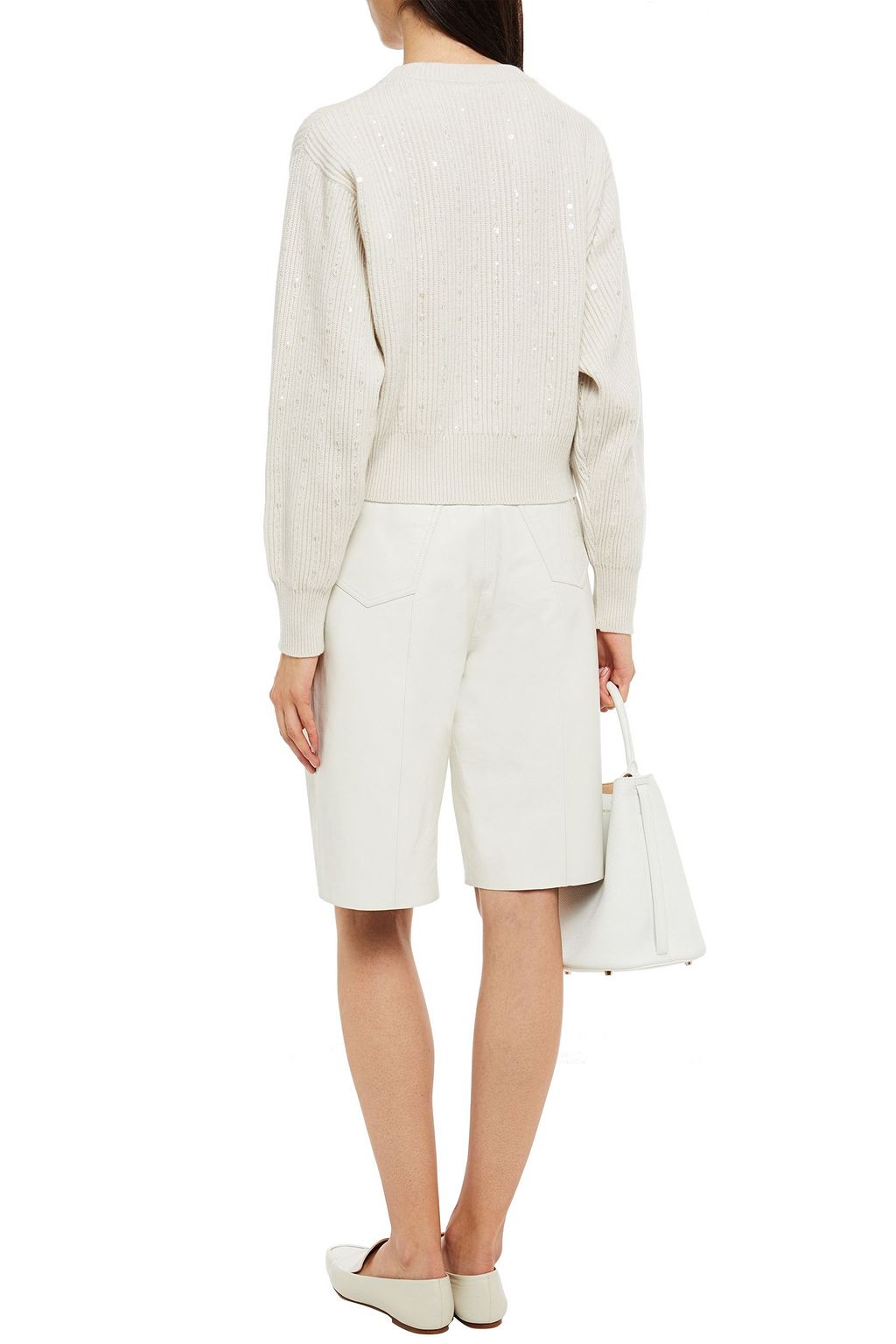 BRUNELLO CUCINELLI Sequin-embellished ribbed cashmere sweater