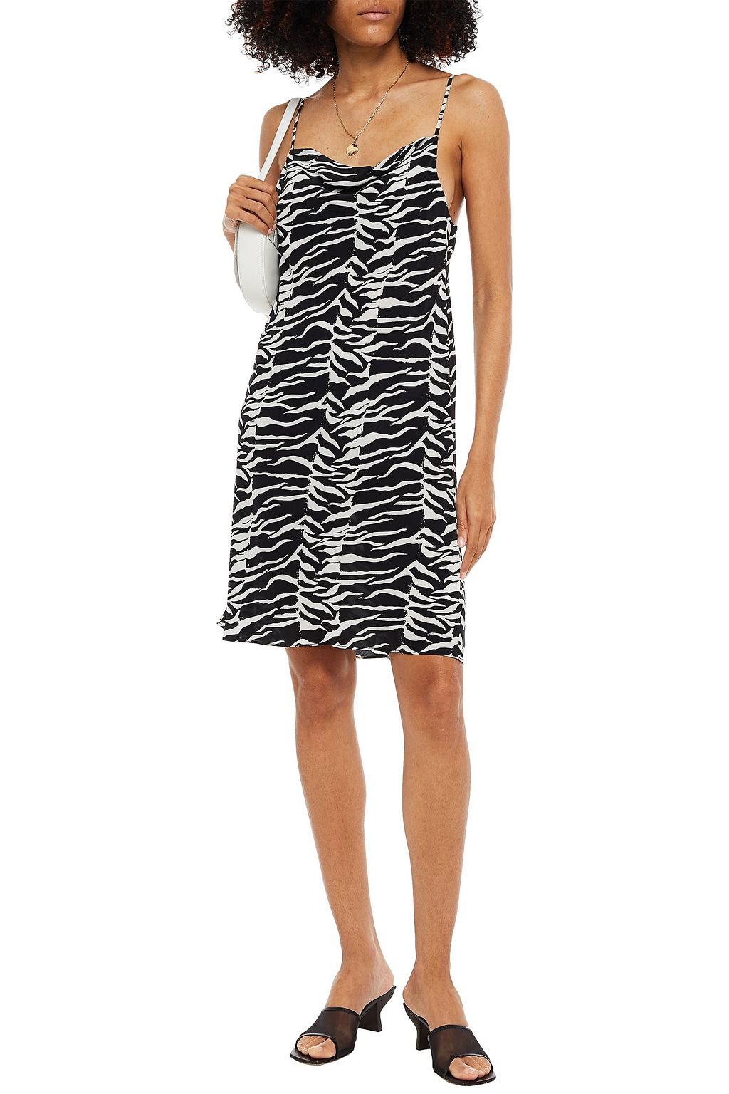 RIXO Twiggy printed silk crepe de chine mini slip dress
