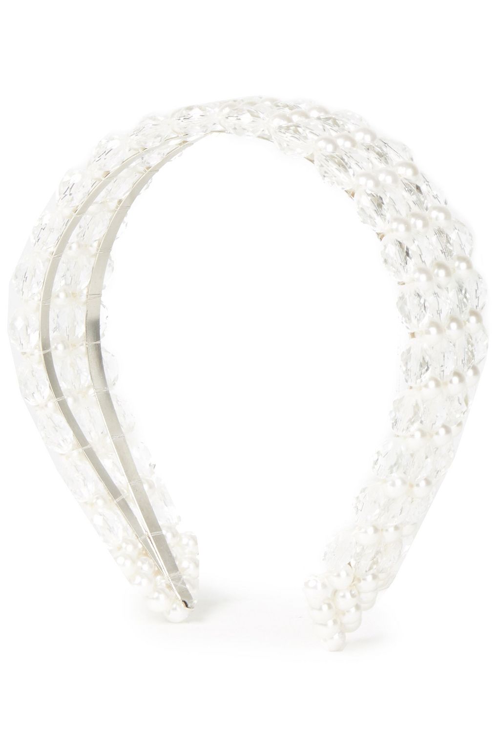 SHRIMPS Quinn faux pearl and bead-embellished headband