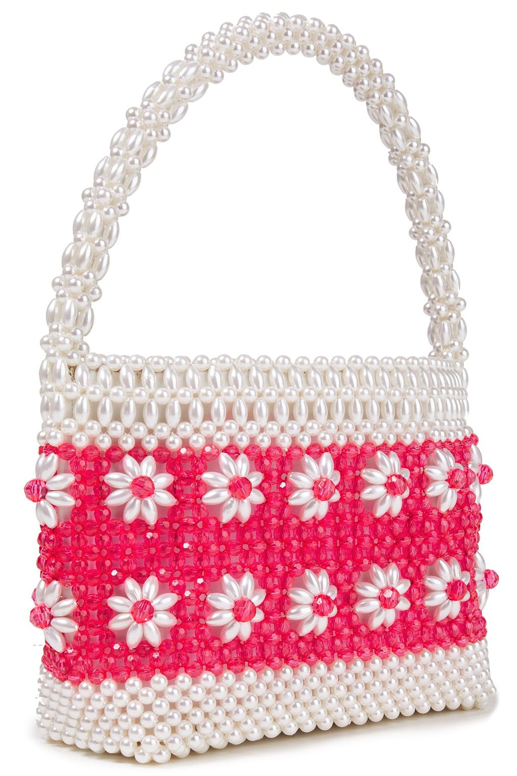 SHRIMPS Ida faux pearl and crystal tote